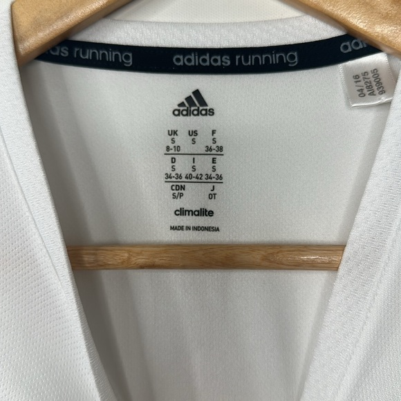 Adidas Response Long Sleeve V Neck Athletic Shirt Womens Size S White - Picture 3 of 7